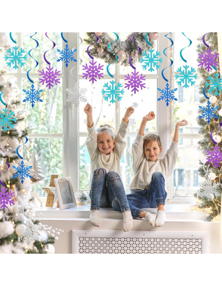 20 Decoraciones Colgantes Copos de Nieve PADELO - 101.6 cm
