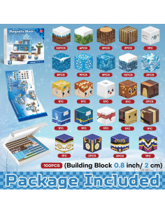 100 Piezas Bloques Magnéticos Kryzomat para Niños 3-12 Años 2