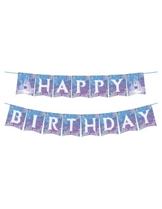 Banner de Cumpleaños Congelado OTTPOOM - 15 Tarjetas Copos de Nieve