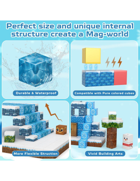 100 Piezas Bloques Magnéticos Kryzomat para Niños 3-12 Años