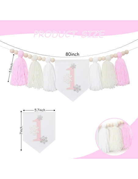 Banderín de Borlas para Silla Alta KOJIN - Cumpleaños Temático Invierno Banderín de Borlas para Silla Alta KOJIN - Cumpleaños Temático Invierno