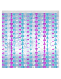 Cortinas de flecos de papel de aluminio Maniaacer 1x2m Copos de Nieve