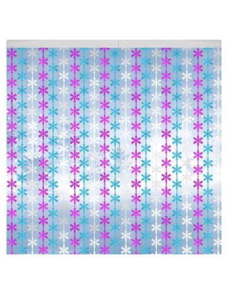 Cortinas de flecos de papel de aluminio Maniaacer 1x2m Copos de Nieve