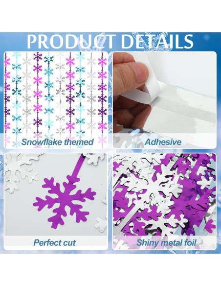 Cortinas de flecos de papel de aluminio Maniaacer 1x2m Copos de Nieve