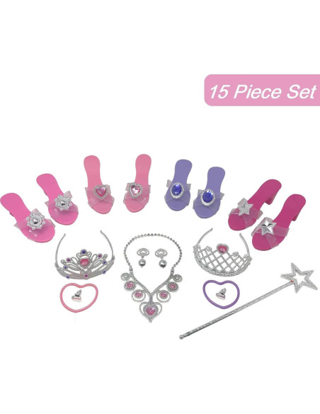 Conjunto de Juguetes de Princesa Royal Dreams - 4 Zapatos, 2 Tiara, Joyería Conjunto de Juguetes de Princesa Royal Dreams - 4 Zapatos, 2 Tiara, Joyería