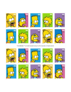 Hoja de 20 Sellos Coleccionables Los Simpson 2009 USPS