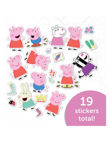 Calcomanías Peppa Pig - 19 Calcomanías Vinilo Premium 21.6x27.9cm