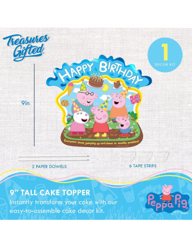 Adorno de Pastel Peppa Pig 23 cm - Decoraciones de Cumpleaños