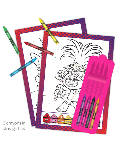 Libro de Actividades para Colorear por Números DreamWorks Trolls 32 Páginas