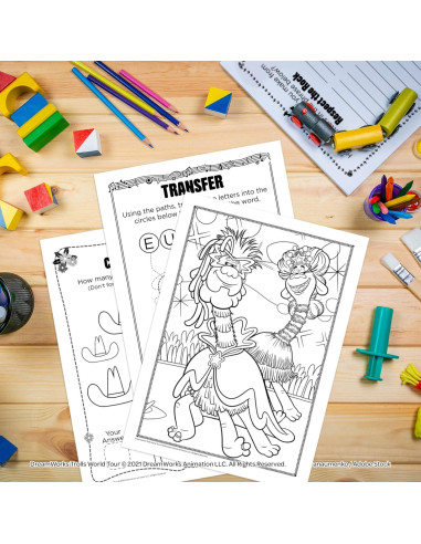Libro para Colorear DreamWorks Trolls World Tour 192 Páginas