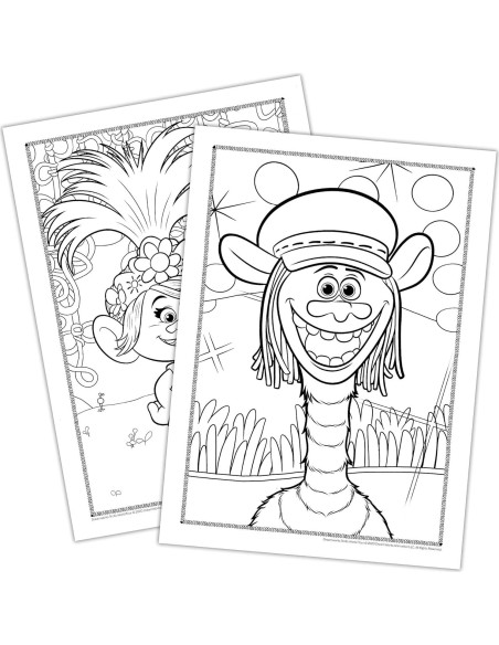 Libro de Actividades para Colorear por Números DreamWorks Trolls 32 Páginas