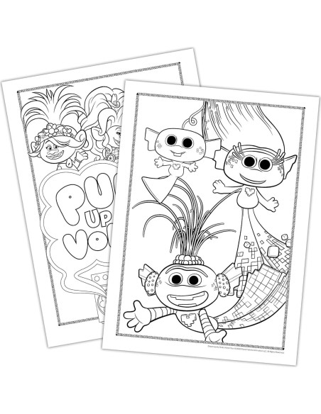 Libro de Actividades para Colorear por Números DreamWorks Trolls 32 Páginas