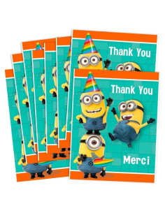 Tarjetas de Agradecimiento Mi Villano Favorito - 8 Pcs