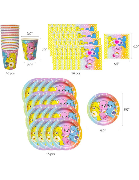 Kit de Decoración de Cumpleaños Care Bears 58 Piezas H.E.R.