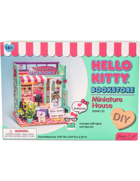 Kit de Mini Librería DIY Hello Kitty - Manos Craft 12.6x10.4x13.2cm Kit de Mini Librería DIY Hello Kitty - Manos Craft 12.6x10.4x13.2cm