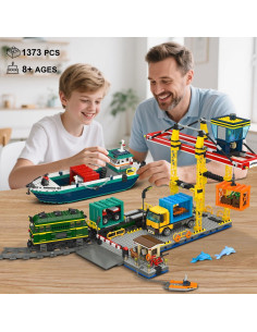 Set de Construcción HOGOKIDS City Wharf con Grúa y Barco 1373PCS 2