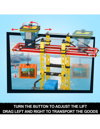 Set de Construcción HOGOKIDS City Wharf con Grúa y Barco 1373PCS