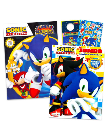 Libro para Colorear Sonic the Hedgehog - 2 Libros y Stickers