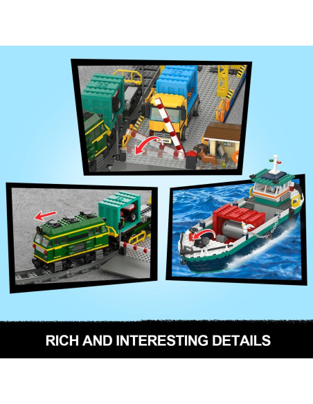 Set de Construcción HOGOKIDS City Wharf con Grúa y Barco 1373PCS Set de Construcción HOGOKIDS City Wharf con Grúa y Barco 1373PCS