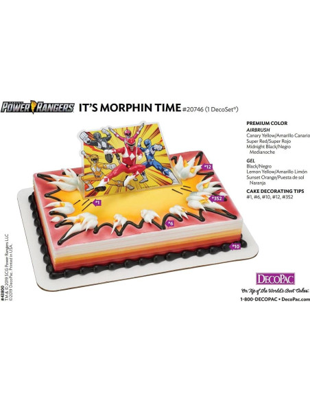 Adorno de Pastel Power Rangers DecoPac 10.8x7cm