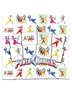 Paquete de 70 Tatuajes Temporales Power Rangers 5x5 cm