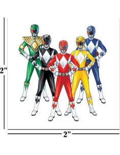 Paquete de 70 Tatuajes Temporales Power Rangers 5x5 cm 2