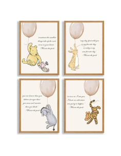 Set de 4 Pósters Winnie the Pooh ZsaTuiy para Guardería