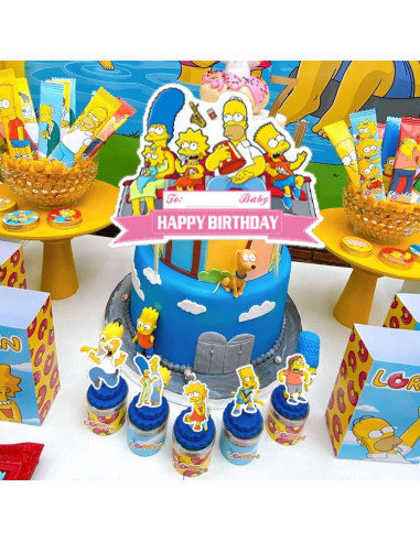 Paquete Fiesta Cumpleaños Los Simpsons - 20 Globos, Banner, Adornos