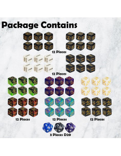 63 Piezas Contadores de Dados MTG con Bolsa de Terciopelo 2