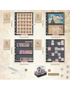 Álbum de Colección de Sellos Lewtemi 20 Páginas Negro 2