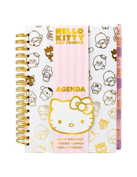 Agenda Hello Kitty Tapa Dura 70 Páginas con Stickers Kawaii Agenda Hello Kitty Tapa Dura 70 Páginas con Stickers Kawaii