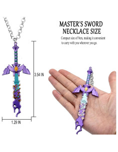 Collar Colgante Vintage Unisex Meetcute Espada Maestra 3.27x8.89cm 2