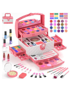 Juego de Maquillaje para Niñas GirlsHome 56 Pcs Rosa Frozen