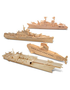 Paquete de Rompecabezas 3D Barcos Navales Puzzled - 4 Modelos