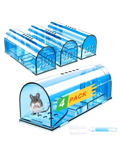 Trampa Humana para Ratones Wanqueen 4 Pcs Reutilizable Azul