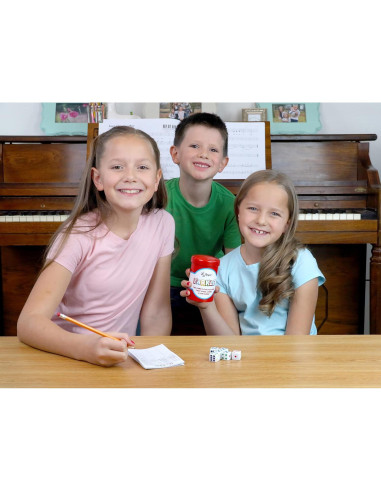 Juego de Dados Farkle Regal Games - 6 Dados Coloridos, Taza y Hojas