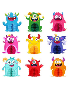 9 Centros de Mesa de Monstruo Pequeño Outus - Decoración Fiesta