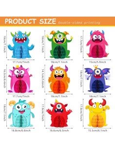 9 Centros de Mesa de Monstruo Pequeño Outus - Decoración Fiesta 2