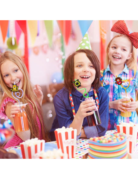 Pajitas Locas Reutilizables SODWINCO 24 Piezas Monstruo