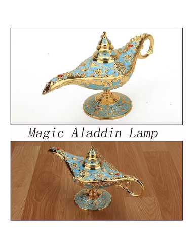 Lámpara Mágica de Aladino LIABI Azul Lago 21x11.3 cm