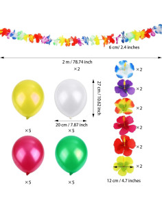 Ruisita Juguetes de Fiesta Hawaiana 50 Piezas Inflables 2