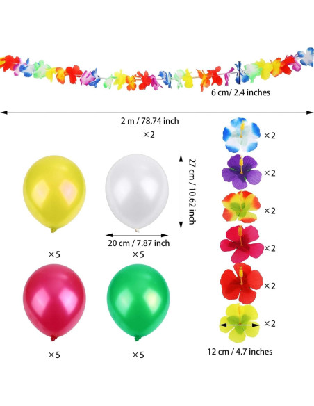 Ruisita Juguetes de Fiesta Hawaiana 50 Piezas Inflables
