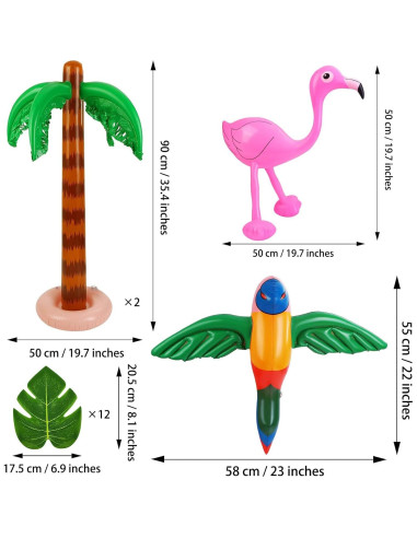 Ruisita Juguetes de Fiesta Hawaiana 50 Piezas Inflables