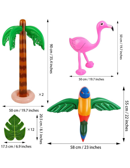 Ruisita Juguetes de Fiesta Hawaiana 50 Piezas Inflables