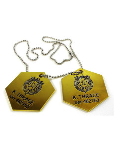 Collar de Placa de Perro Metal K Thrace Battlestar Galactica