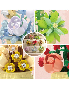 Juego de Bloques de Flores SJIADA - 8 Piezas para Decoración 2