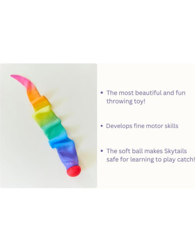 Cola de Cielo Seda Arcoíris Sedas de Sarah 89 cm Juguete Seguro