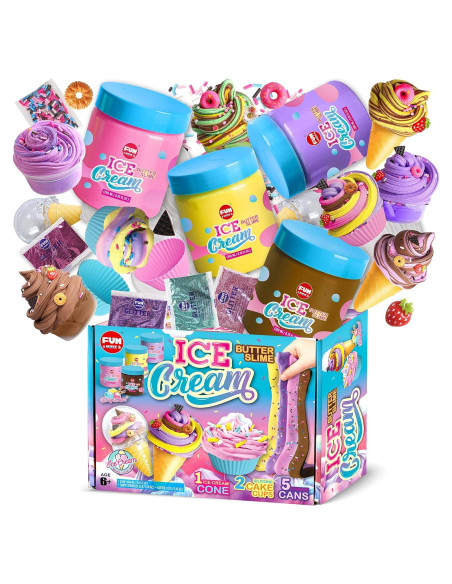 Kit de Slime de Helado FUNKIDZ 1040 ML para Niñas 6-12 Años