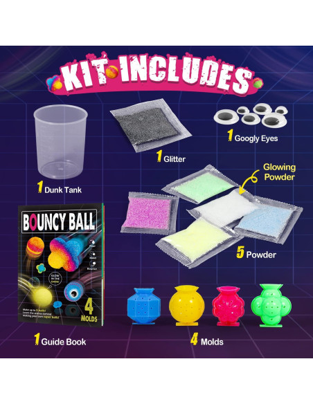 Kit de Pelotas Rebotadoras Byncceh - 5 Colores y Moldes