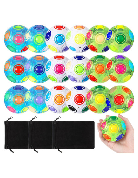 Lenwen 18 Bolas Rompecabezas Arcoíris Antiestrés 7 cm